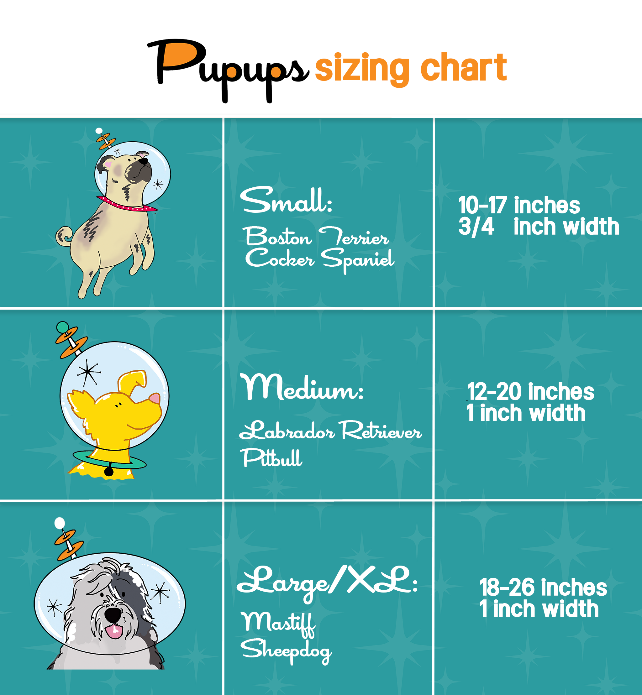 Sizing Chart Pupups